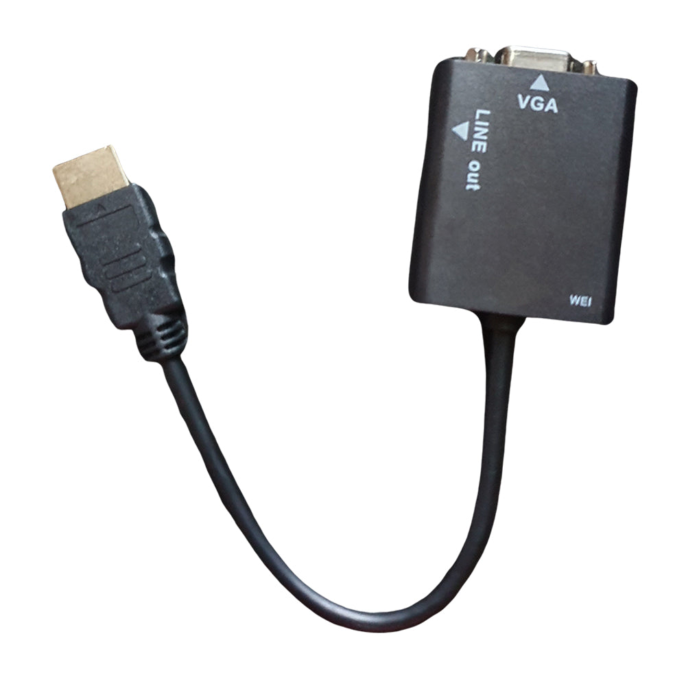 Mini Adaptador Conversor HD HDMI Para VGA Com Saída de Aúdio - Preto